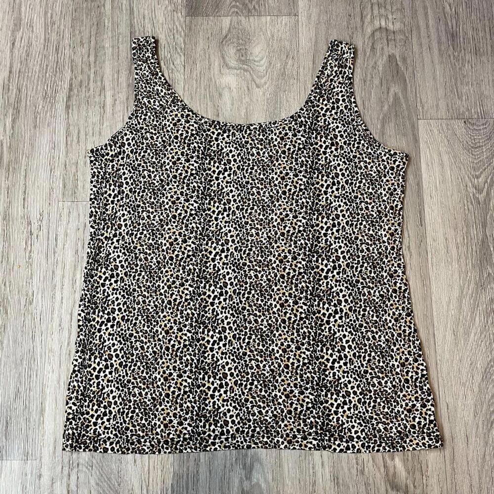 vintgage Under Silk 100% silk tank top cheetah animal print size xl y2k 90s